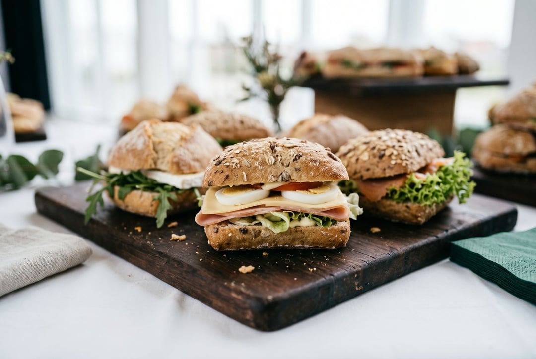 Lichte lunch klaargezet tijdens een seminarie